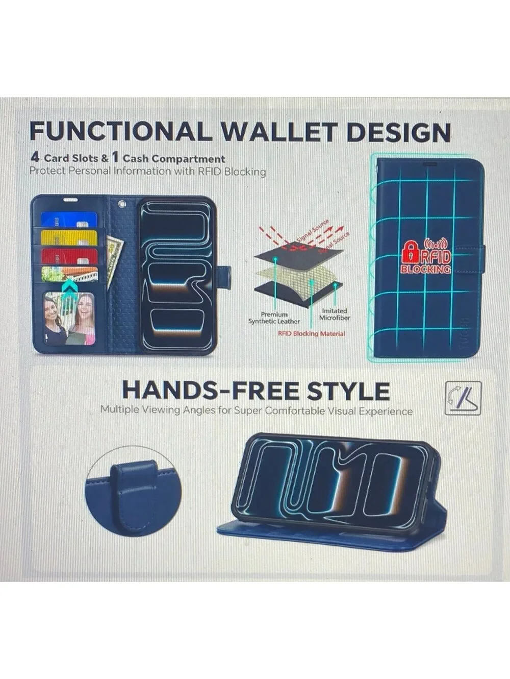 Tucch Wallet Case for iPhone 17 Pro Dark Blue